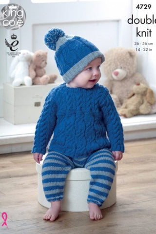 King Cole Comfort DK Pattern 4729 - Baby Set