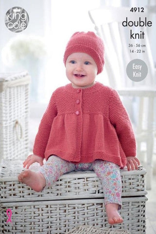 King Cole Cherish & Cherished DK Pattern 4912 - Jacket, Hat & Blanket
