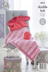 King Cole Cherish & Cherished DK Pattern 4912 - Jacket, Hat & Blanket