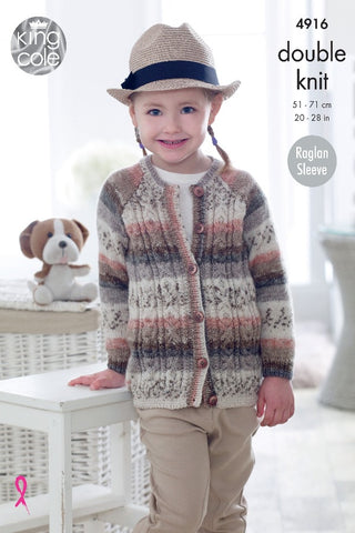 King Cole Splash DK Pattern 4916 - Sweater & Cardigan
