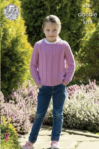 King Cole Luxury Merino DK Pattern 4941 - Sweater & Cardigan