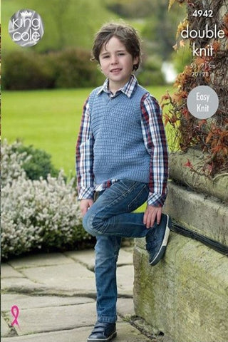 King Cole Luxury Merino DK Pattern 4942 - Sweater & Slipover