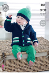 King Cole Comfort Aran Pattern 4948 - Jackets, Hat & Sweater