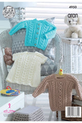 King Cole Comfort Aran Pattern 4950 - Sweater, Cardigan & Dress
