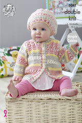 King Cole Cherish & Cherished DK Pattern 5082 - Blanket, Sweater, Cardigans & Hat