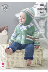 King Cole Cherish & Cherished DK Pattern 5087 - Jackets, Gilet & Hat
