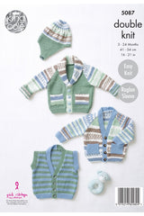 King Cole Cherish & Cherished DK Pattern 5087 - Jackets, Gilet & Hat