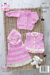 King Cole Cherished Baby DK Pattern 5217 - Cardigans & Top