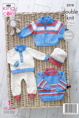 King Cole Cherished Baby DK Pattern 5218 - Sweaters, Pants & Hat