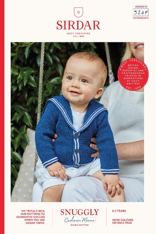 Sirdar Snuggly Cashmere Merino DK Pattern 5247 - Sailor Cardigan