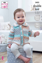 King Cole Cottonsoft Baby Crush DK Pattern 5453 - Cardigans