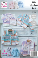 King Cole Cottonsoft Baby Crush DK Pattern 5453 - Cardigans