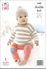 King Cole Cotton Top DK Pattern 5488 - Jacket, Sweater & Hats