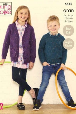 King Cole Fashion Aran Pattern 5542 - Cardigans & Sweaters