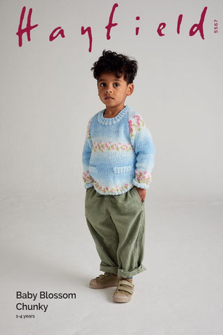 Hayfield Baby Blossom Chunky Pattern 5567 - Seed Pocket Sweater