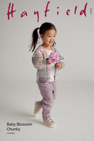 Hayfield Baby Blossom Chunky Pattern 5568 - Daisy Chain Cardigan