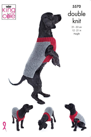 King Cole Pricewise DK Pattern 5570 - Dog Coats