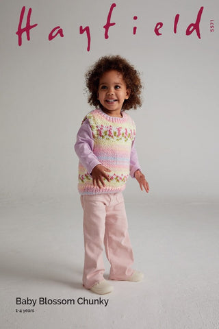Hayfield Baby Blossom Chunky Pattern 5571 - Petal Sweater Vest