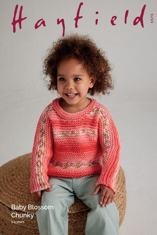 Hayfield Baby Blossom Chunky Pattern 5573 - Flower Show Sweater
