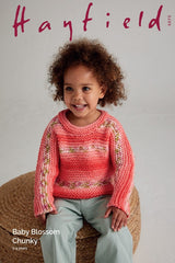 Hayfield Baby Blossom Chunky Pattern 5573 - Flower Show Sweater