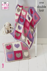 King Cole Bamboo Cotton DK Pattern 5734 - Blankets & Cushion Covers