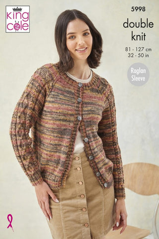 King Cole Homespun Prism DK Pattern 5998 - Sweater & Cardigan