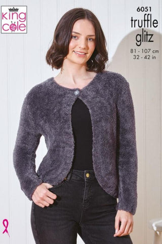 King Cole Truffle Glitz Pattern 6051 - Tunic & Cardigan