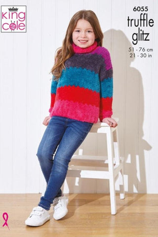 King Cole Truffle Glitz Pattern 6055 - Sweater & Accessories