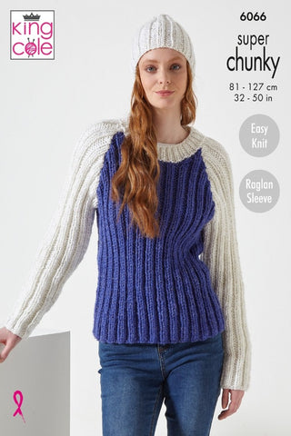 King Cole Celestial Super Chunky Pattern 6066 - Sweaters & Hat