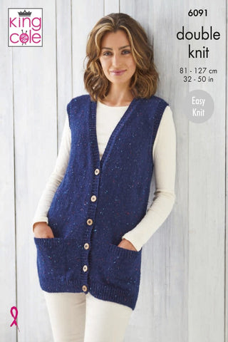 King Cole Big Value Tweed DK Pattern 6091 - Waistcoats