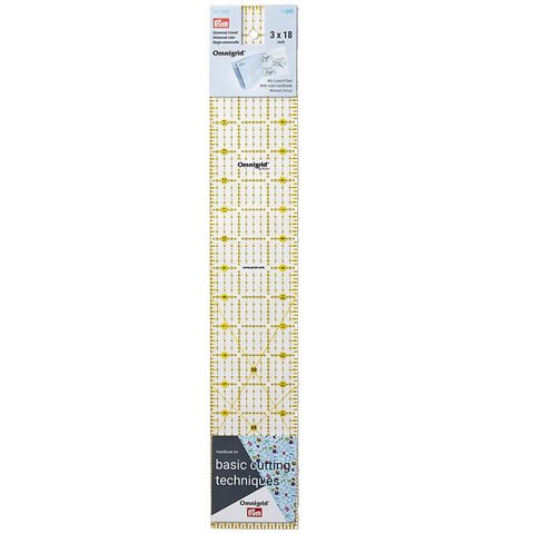 Haberdashery - Quilting - Prym Omnigrid universal ruler 3x18 inch 611 646
