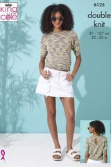 King Cole Linendale Reflections DK Pattern 6125 - Sweater & Top