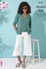 King Cole Linendale Reflections DK Pattern 6126 - Cardigan & Top