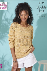King Cole Linendale Reflections DK Pattern 6127 - Sweater & Top
