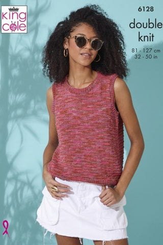 King Cole Linendale Reflections DK Pattern 6128 - Ladies Tops