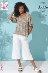 King Cole Linendale Reflections DK Pattern 6129 - Ladies Tops