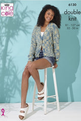 King Cole Linendale Reflections DK Pattern 6130 - Cardigans