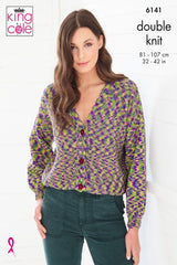 King Cole Jitterbug DK Pattern 6141 - Cardigan & Sweater