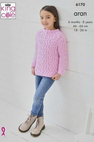 King Cole Comfort Aran Pattern 6170 - Sweater, Cardigan & Waistcoat