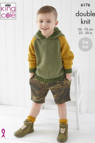 King Cole Cherished DK Pattern 6176 - Sweater & Hoodie
