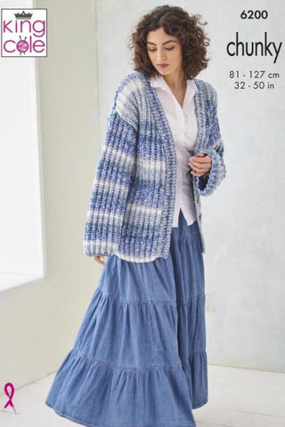 King Cole Hedgerow Chunky Pattern 6200 - Sweater & Cardigan