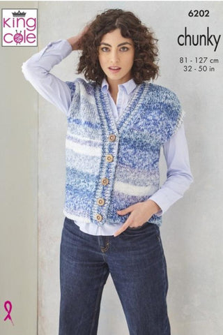 King Cole Hedgerow Chunky Pattern 6202 - Waistcoat & Jacket