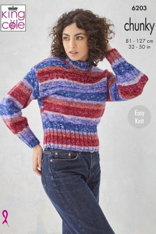 King Cole Hedgerow Chunky Pattern 6203 - Slipover & Sweater