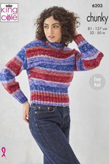 King Cole Hedgerow Chunky Pattern 6203 - Slipover & Sweater