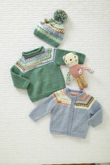 King Cole Cherish & Cherished DK Pattern 6211 - Cardigan, Sweater, Matinee Coat & Hat