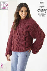 King Cole Big Value Super Chunky Pattern 6217 - Sweater & Cardigan