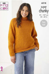 King Cole Big Value Super Chunky Pattern 6218 - Sweater & Cardigan