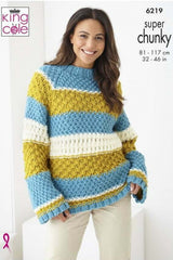 King Cole Big Value Super Chunky Pattern 6219 - Sweater & Cardigan