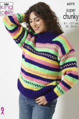 King Cole Big Value Super Chunky Pattern 6272 - Sweater & Cardigan