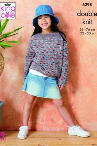 King Cole Cottonsoft Crystal DK Pattern 6298 - Sweaters